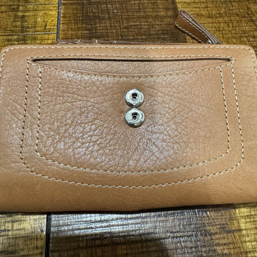 Fossil Hanover Leather Wallet Trifold Brown Cards Coins Money Snap Zipper‎ - Picture 16 of 16